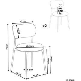 Beliani Esszimmerstuhl 2er Set CASEY