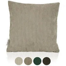 lycce Kissenbezug 40x40 cm in Taupe - Weicher Cordstoff, Dekoratives Zierkissen für Gemütlichkeit im Zuhause