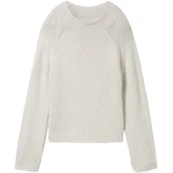 TOM TAILOR Damen Raglan Strickpullover, grau, Meliert, Gr. M