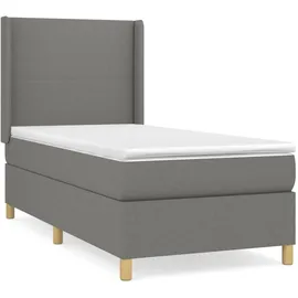 vidaXL Boxspringbett 100 x 200 cm Dunkelgrau