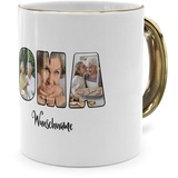 PhotoFancy® - Fototasse 'OMA' - Personalisierte Tasse mit eigenem Foto und Text selbst gestalten - Gold glänzend