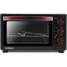 G3 Ferrari Il Moro Plus 20 l Schwarz, Bordeaux, Freistehend, Drehregler, Mechanisch, 60 min - Minibackofen mit Umluftfunktion / 20 1380W