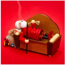 SIKORA schlafendes Holz Räuchermännchen auf dem Sofa - 3 Modelle Räuchermännchen Motiv:A01 Weihnachtsmann auf dem Sofa