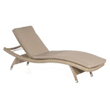 Gartenliege Klappliege Maris Alu/Kunststoffgeflecht white-taupe inkl. Auflage