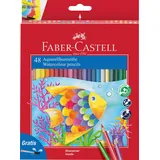 Faber-Castell 114448 - Buntstifte Set Classic Colour, Aquarellstifte, 48-teilig, bruchsicher, inkl. Pinsel