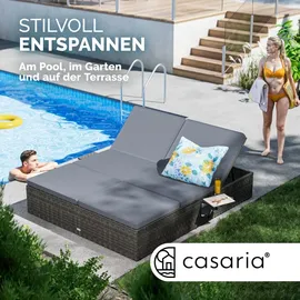 CASARIA Sonnenliege 200 x 160 x 33 cm Grau/Anthrazit