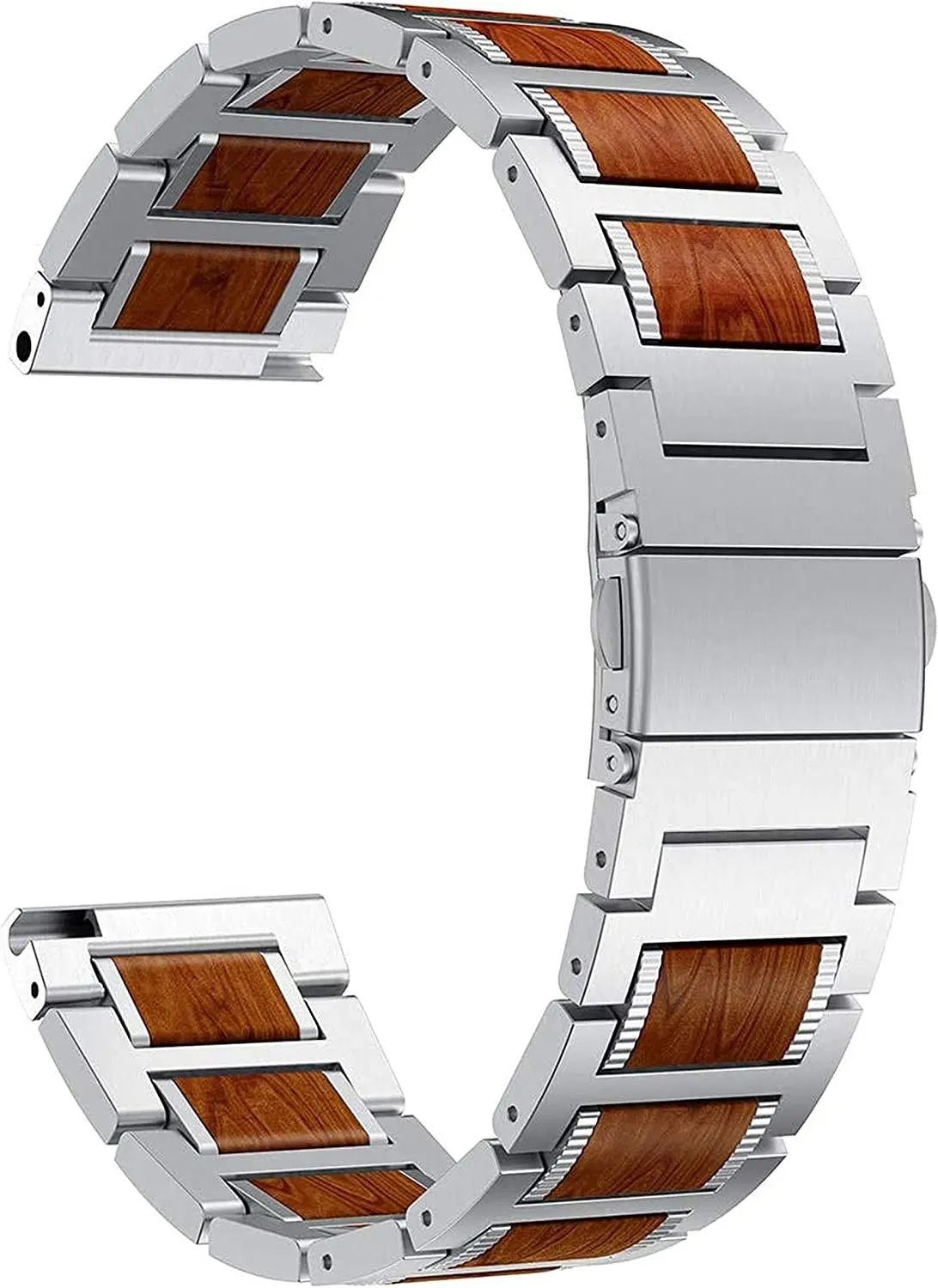 Strap-it Gard Pro Health Smartwatch 3 - 48mm Armband Stahl für Gard Pro Health Smartwatch 3  - 48mm - Silber - Butterfly-Verschluss