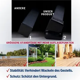 Potenza Tytan Gestell Outdoor Hängemattengestell XXL 370cm, 350kg I Gestell für Hängematten, Rahmen aus Stahl wetterfest (Basic Graphit)