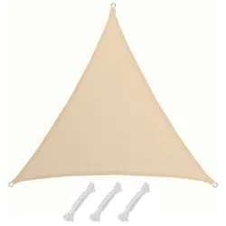UV Sonnensegel 5x5x5 HDPE Dreieck Sonnenschutz Überdachung Balkon Garten Beige