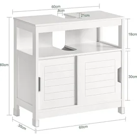 SoBuy Waschbeckenunterschrank Weiß