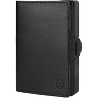 ZNAP® Slim Wallet Kreditkartenetui | Geldbörse Herren | Kartenhalter Geldbeutel Herren | Kartenetui Herren Geldbeutel | Herren Portemonnaie mit RFID Schutz | 12 Karten | Schwarz