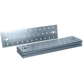 Helpmate – 12 Stück Flachverbinder 60x240 mm – Holzverbinder galvanisch verzinkt & blau passiviert – Verbindungsplatte mit hervorragendem Ko... - Blau