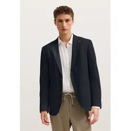 Bugatti Sakko "Jersey-Artikel", Herren, Gr. 58, schwarz (390, marine), 65% Polyester, 24% Viskose, 8% Polyamid, 3% Elasthan, unifarben, regular fit, Sakkos Sakko, mit Stretch Funktion