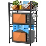 CLP Mikrowellenregal Marana stufig schwarz/3-stufig