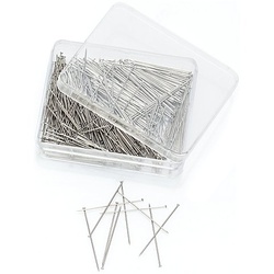 buttinette Stahl-Stecknadeln, silber, Länge: 30 mm, Inhalt: 35 g = ca. 500 Stück