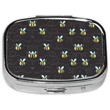 Cartoon-Hummel-Mini-Pillendose: 5,6 x 4,1 x 1,7 cm, geeignet für Tasche, Geldbörse, perfekt für Reisen