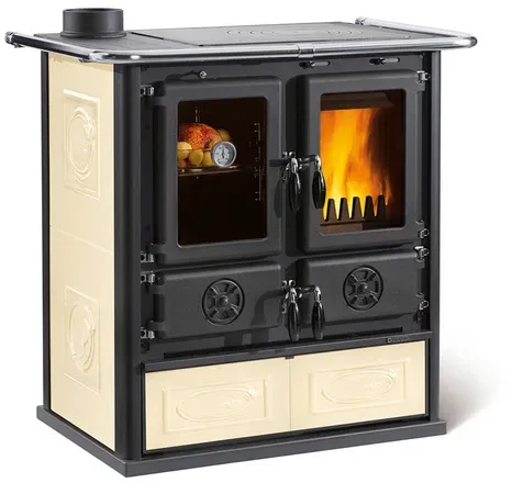 La Nordica-Extraflame® Holzherd »Rosetta Sinistra«, naturstein, Stahl, 7,9 kW - beige