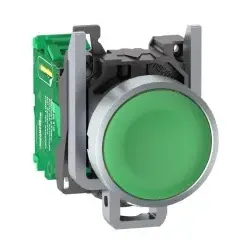 Schneider Electric ZB4RTA3 Funkdrucktaster, Harmony XB4R, Metall, Ø22mm, batterielos, kabellos, grün