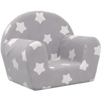 vidaXL Kindersofa Hellgrau mit Sternen Polyester grau