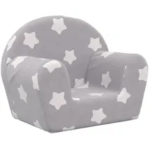 vidaXL Kindersofa Hellgrau mit Sternen Polyester grau