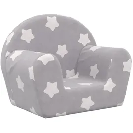 vidaXL Kindersofa Hellgrau mit Sternen Polyester grau