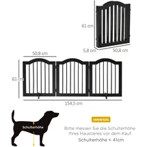 PawHut Absperrgitter 3-Teilig 154 5 x 61 cm Faltbar mit Tür 2 Stützfüßen