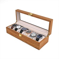Welikera Uhrenbox Uhrenbox, 6 Fächer aus Holz, Schmuck und Uhrenorganisation braun