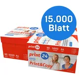 print24 Druckerpapier Kopierpapier 15000 Blatt 30 x 500) A4 80g Premium Hochweiß 160 Testsieger PEFC Umweltzertifikat