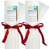 Sensalux Vlies Tischdeckenrolle 2er Set 1,50 x 25 m Weiß, 80 g/m2, abwaschbar, wasserabweisend, stoffähnliche Tischdecke Rolle, Oeko-TEX, Party, Catering, Gastro