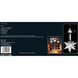 FHS International LED-Galaxy-Sterne 3er weiß je 8 warmweiße RGB LED, 6/18 Timer - Weiß