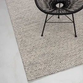 rug and roll Handwebteppich, Grau, Textil, Ethno, Rechteckig, 130x190 cm, für Fußbodenheizung geeignet, Teppiche & Böden, Teppiche, Flachgewebe-Teppiche