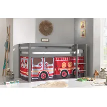 Vipack Halbhochbett PINO 90 x 200 cm Kiefer massiv lackiert grau