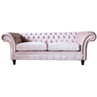 JVmoebel Chesterfield-Sofa, Chesterfield Sofa Wohnzimmer Dreisitzer Klassisch Design Sofas rosa