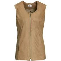 GOLDNER Kurzgröße: Velourslederimitat-Weste", in camel | Gr.: 20,