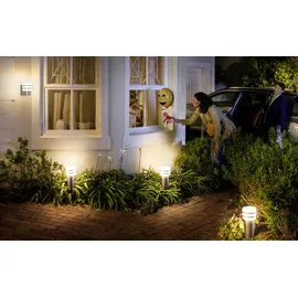 Philips Sockelleuchte Aluminium 40,0 cm inkl. E27 LED-Lampe silber