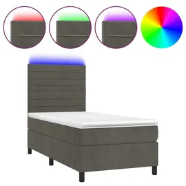 vidaXL Boxspringbett 100 x 200 cm Dunkelgrau