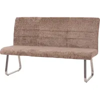 MCW Sitzbank MCW-G55, Esszimmerbank Bank, Edelstahl gebürstet Stoff/Textil Chenille