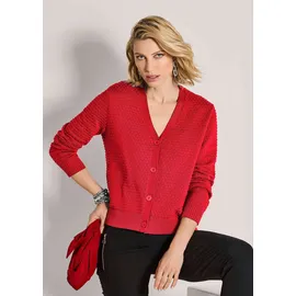 Madeleine Strickjacke Eleganter Cardigan mit V-Ausschnitt Rot 36