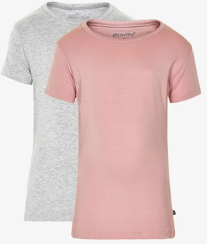 Minymo Basic 33 -t-shirt SS (2-pack) blusher (568) 146
