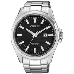 Solaruhr CITIZEN, silber (silberfarben, schwarz), Armbanduhren, Herren, Armbanduhr, Herrenuhr, Titan