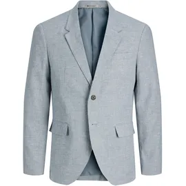 JACK & JONES "JPRMARTIN SUMMER BLZ LINEN BLEND NO06 SN", Herren, Gr. 52, faded denim fit:slim fit, Web, Obermaterial: 70% Baumwolle, 30% Leinen, unifarben, slim fit normal, V-Ausschnitt, gerader Abschluss, Sakkos Sakko, Baumwollmischung, slim fit