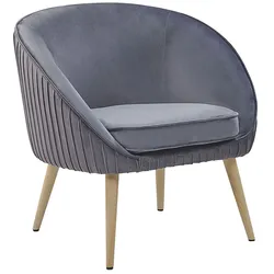 Sessel TROMSO Samtstoff Grau