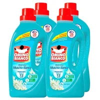 Omino Bianco Flüssigwaschmittel Frischer Duft mit weißem Moschus-Essenz 35 Waschgänge – 4 Flaschen à 1400 ml