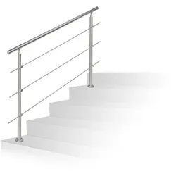 relaxdays Treppengeländer mit 3 Querstreben 150 cm