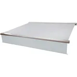Mendler Elektrische Vollkassetten-Markise T124, 5x3m ausfahrbarer Volant ~ Acryl Creme