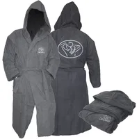 Dewello® Bademantel mit Kapuze Baumwolle für Sauna und nach dem Sport, Frottee Unisex Grau, Verschiedene Größen (S-XXL), Farbe:Grau