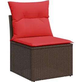 vidaXL Gartensofa-Set mit Kissen, braun, Polyrattan