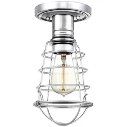 Deckenleuchte Wohnzimmerlampe Flurleuchte Industriell E27 Käfig Stahl chrom