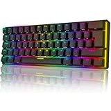 UK Layout 60% Mechanische Gaming-Tastatur Typ C verkabelt 61 Tasten LED-beleuchtete USB-wasserdichte Tastatur 14 Chroma RGB-Hintergrundbeleuchtung Anti-Ghosting-Tasten für Computer/PC/ Lapto /MAC