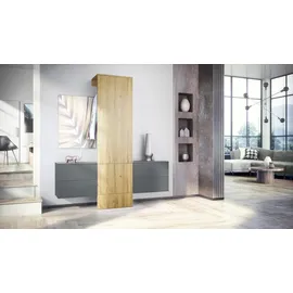 Vladon Garderoben-Set Carlton 157 x 193 x 35 cm Eiche